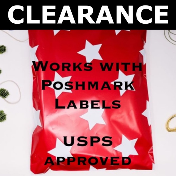 50 10X13 Red and White Star Poly Mailers - Picture 3 of 7